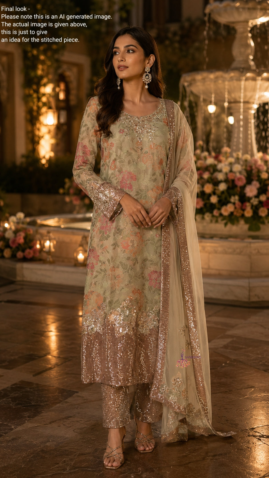 Multi Gold Tissue Jamdani Aline