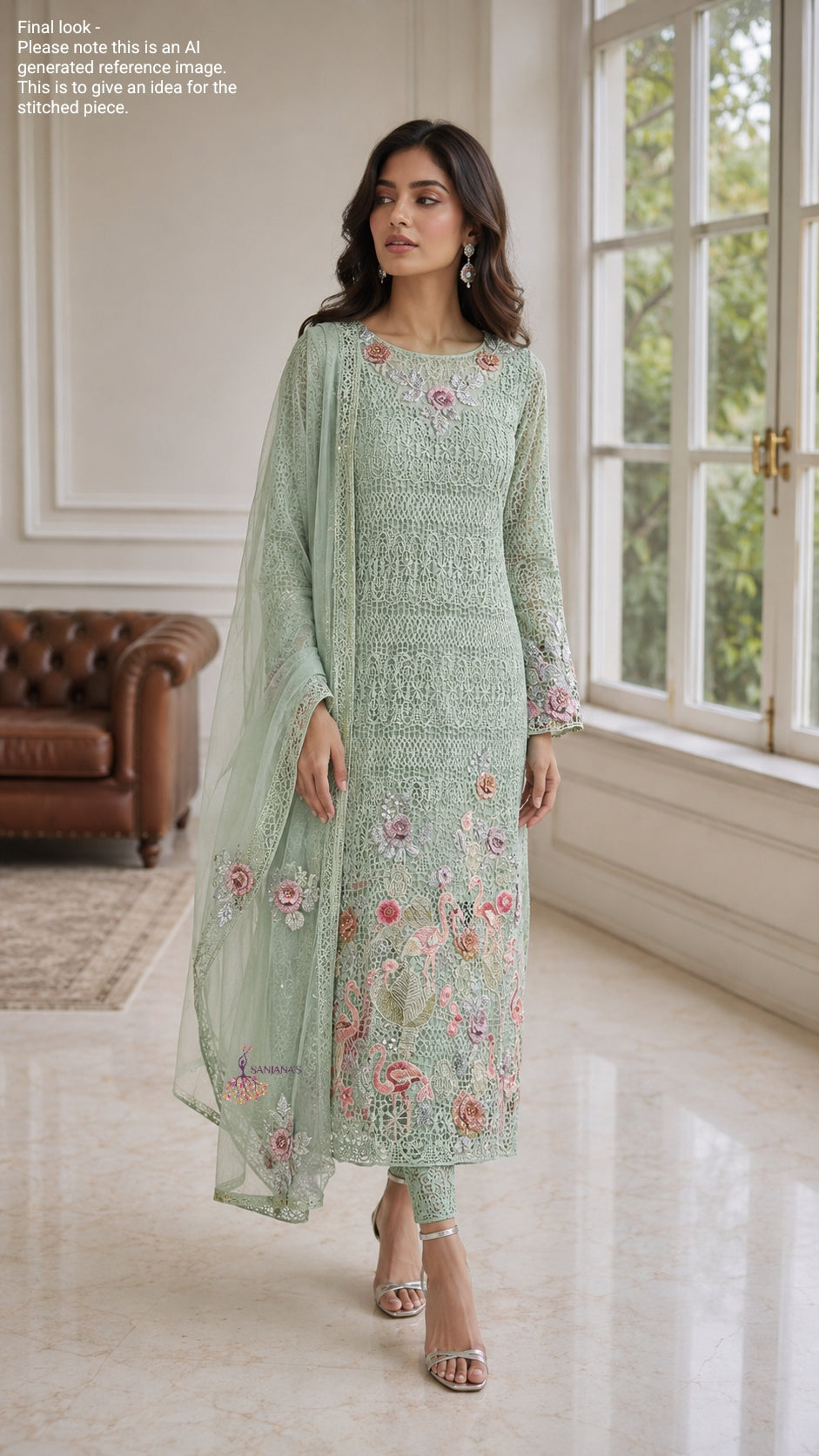 Mint Green Crochet Flamingo