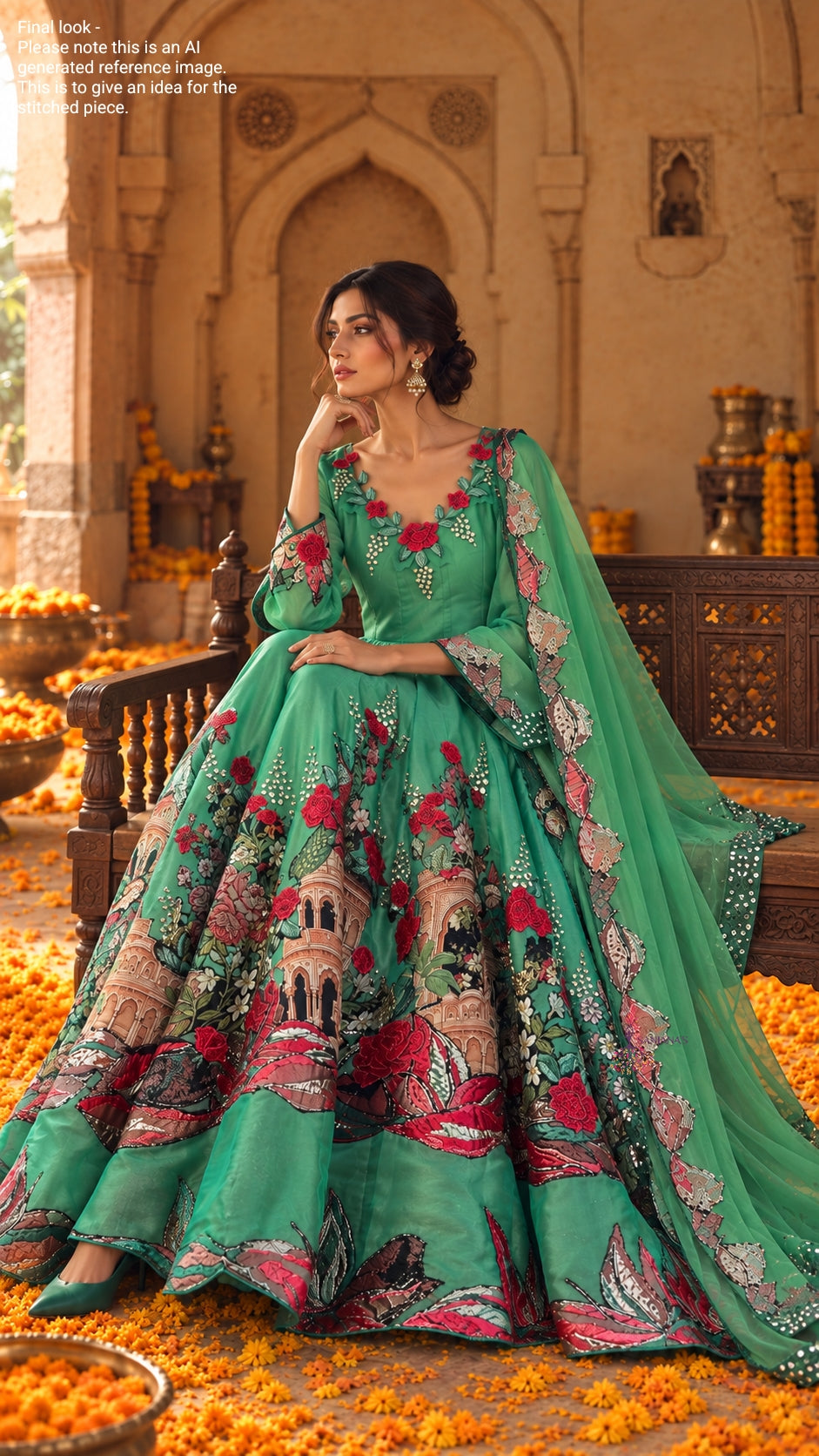Green Heritage Haveli Soft Tissue Anarkali