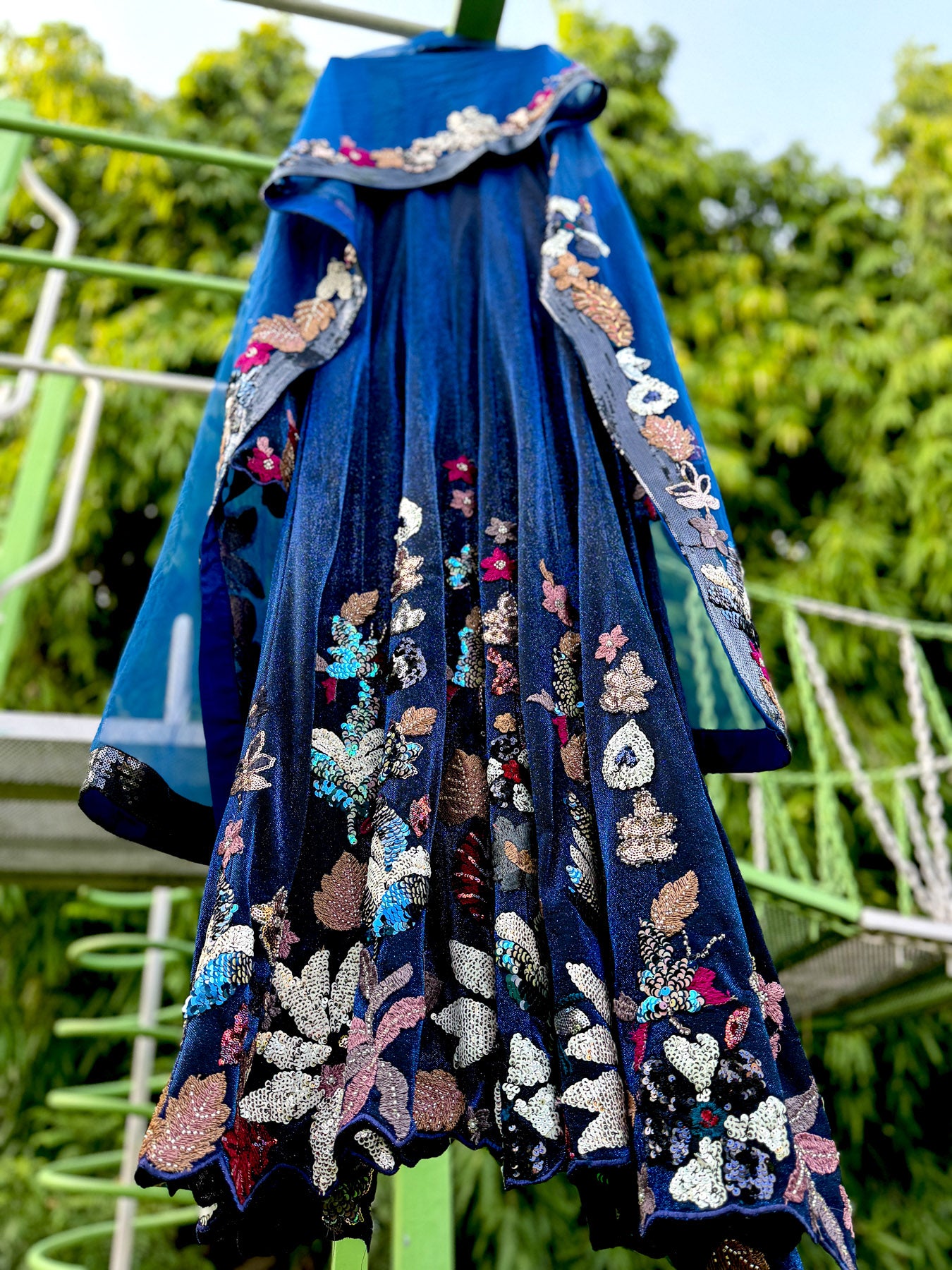 Deep Dual Navy Anarkali