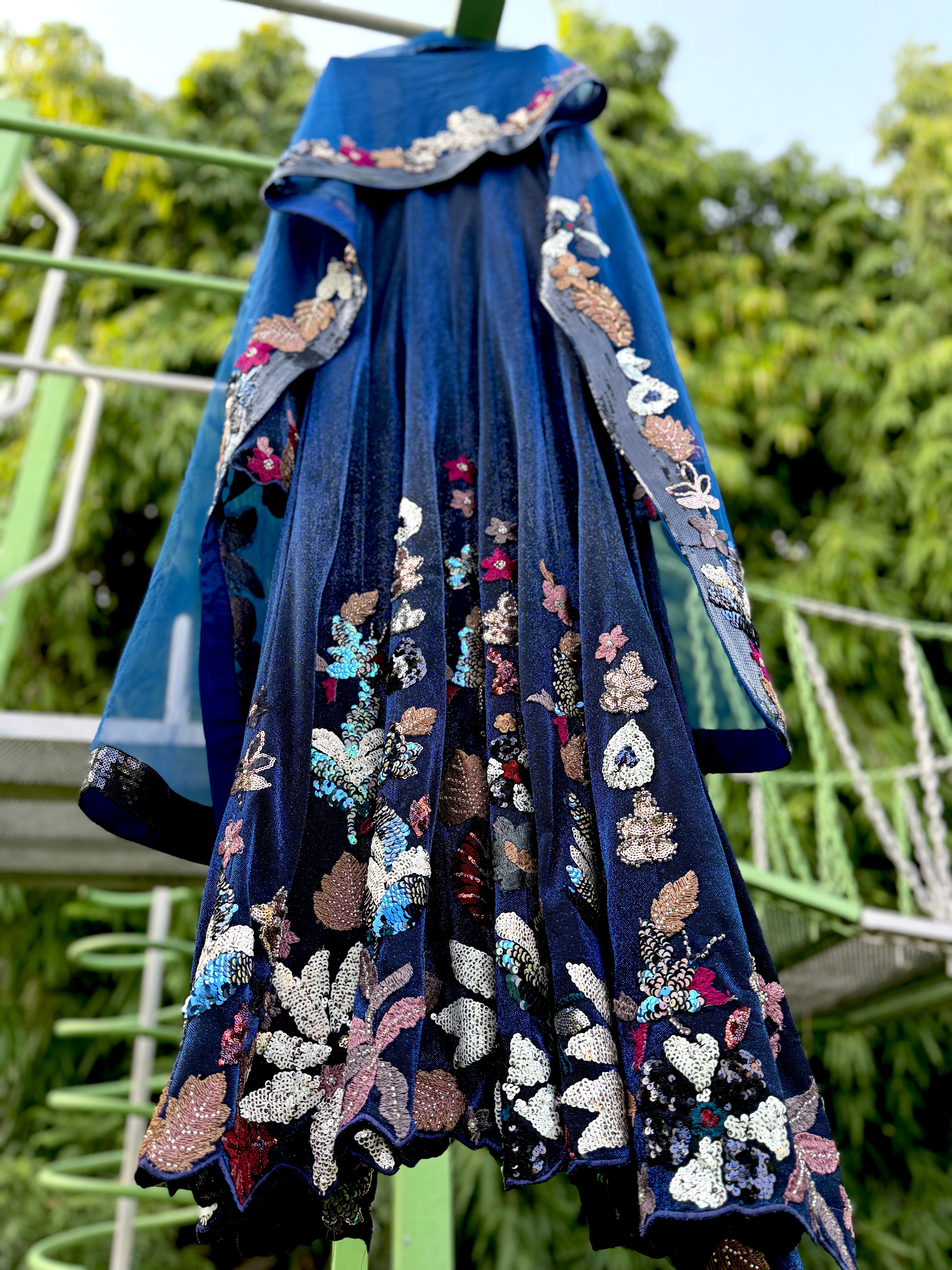 Deep Dual Navy Anarkali