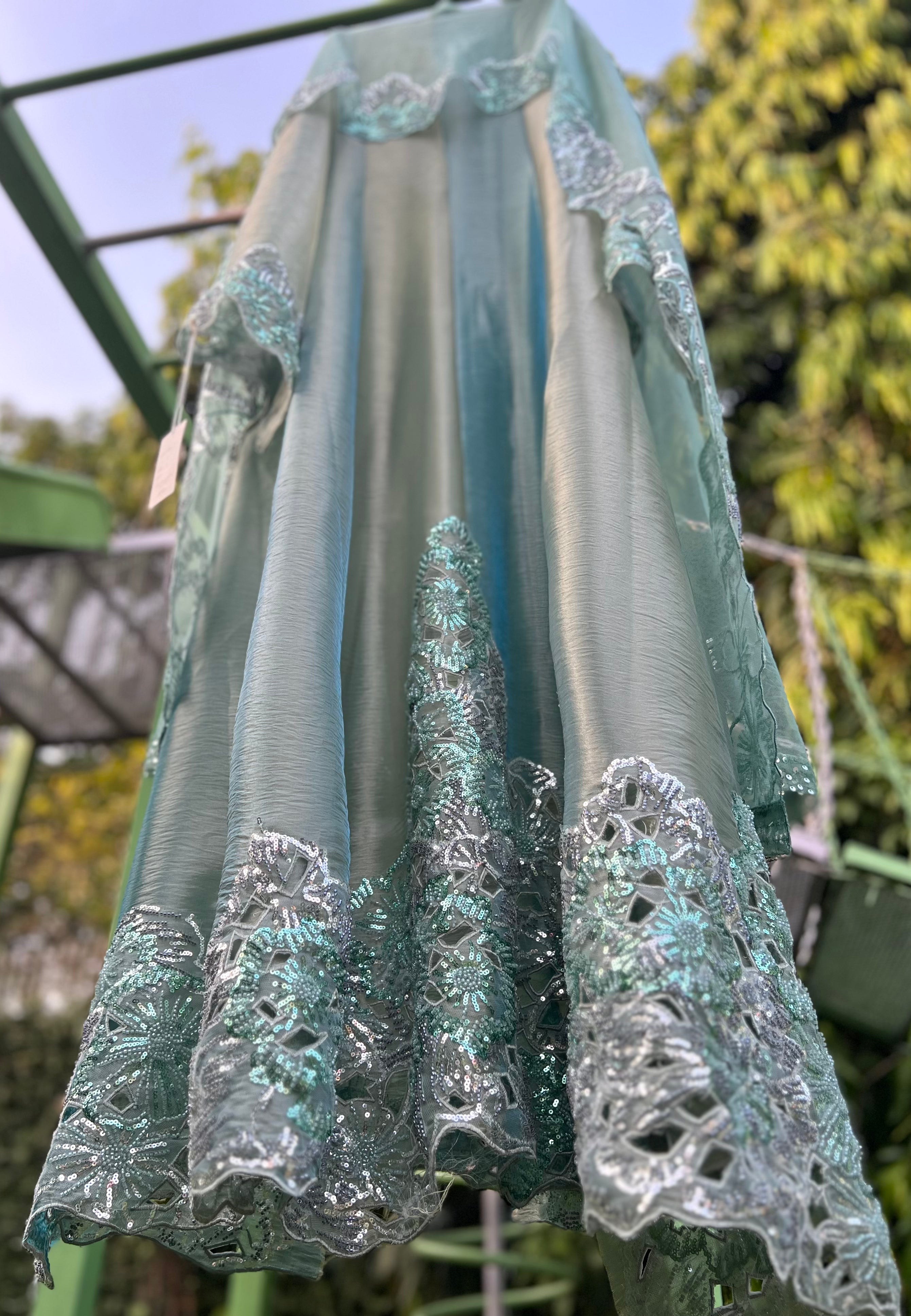 Green Organza Tissue Cuts