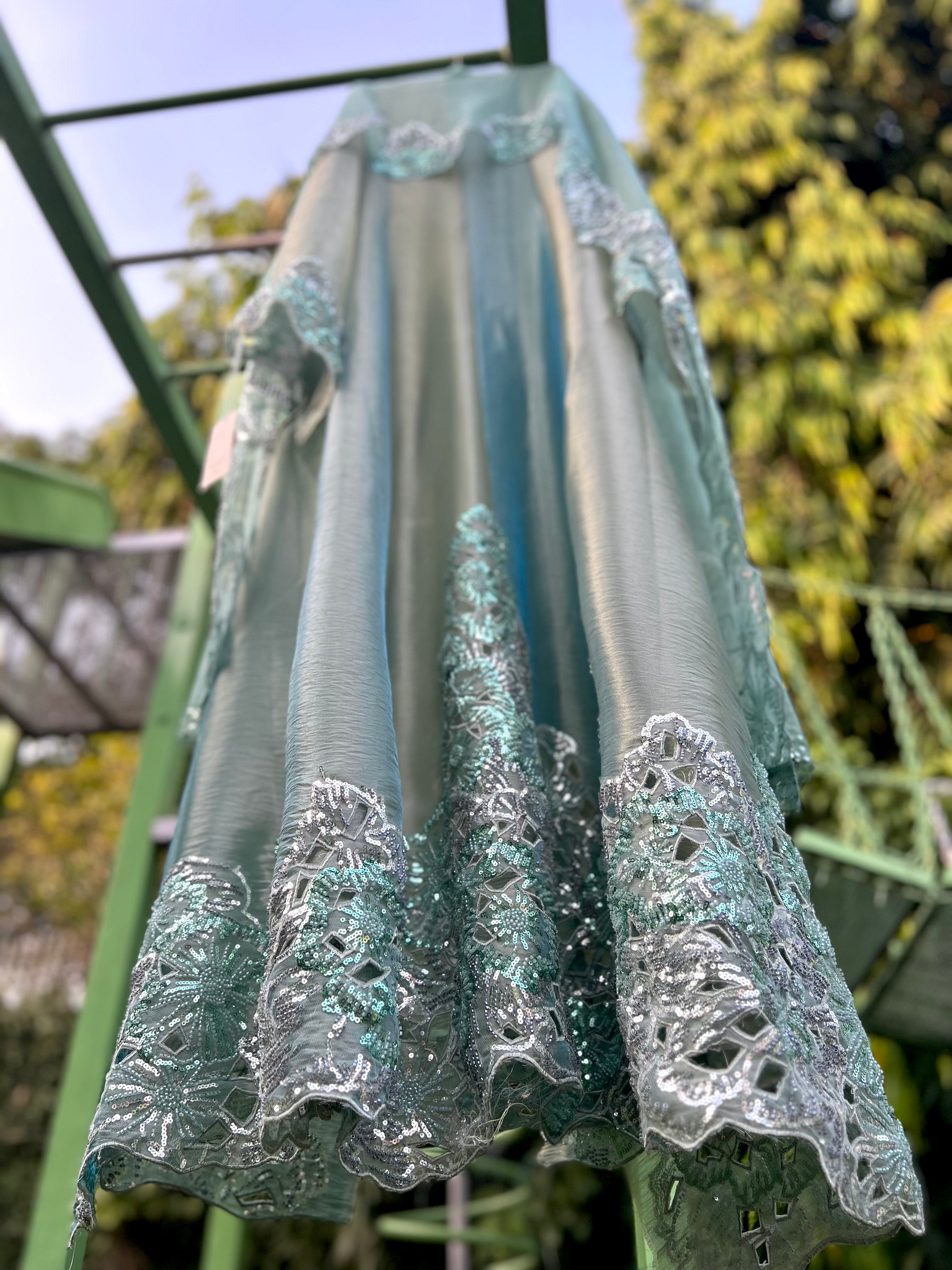 Green Organza Tissue Cuts