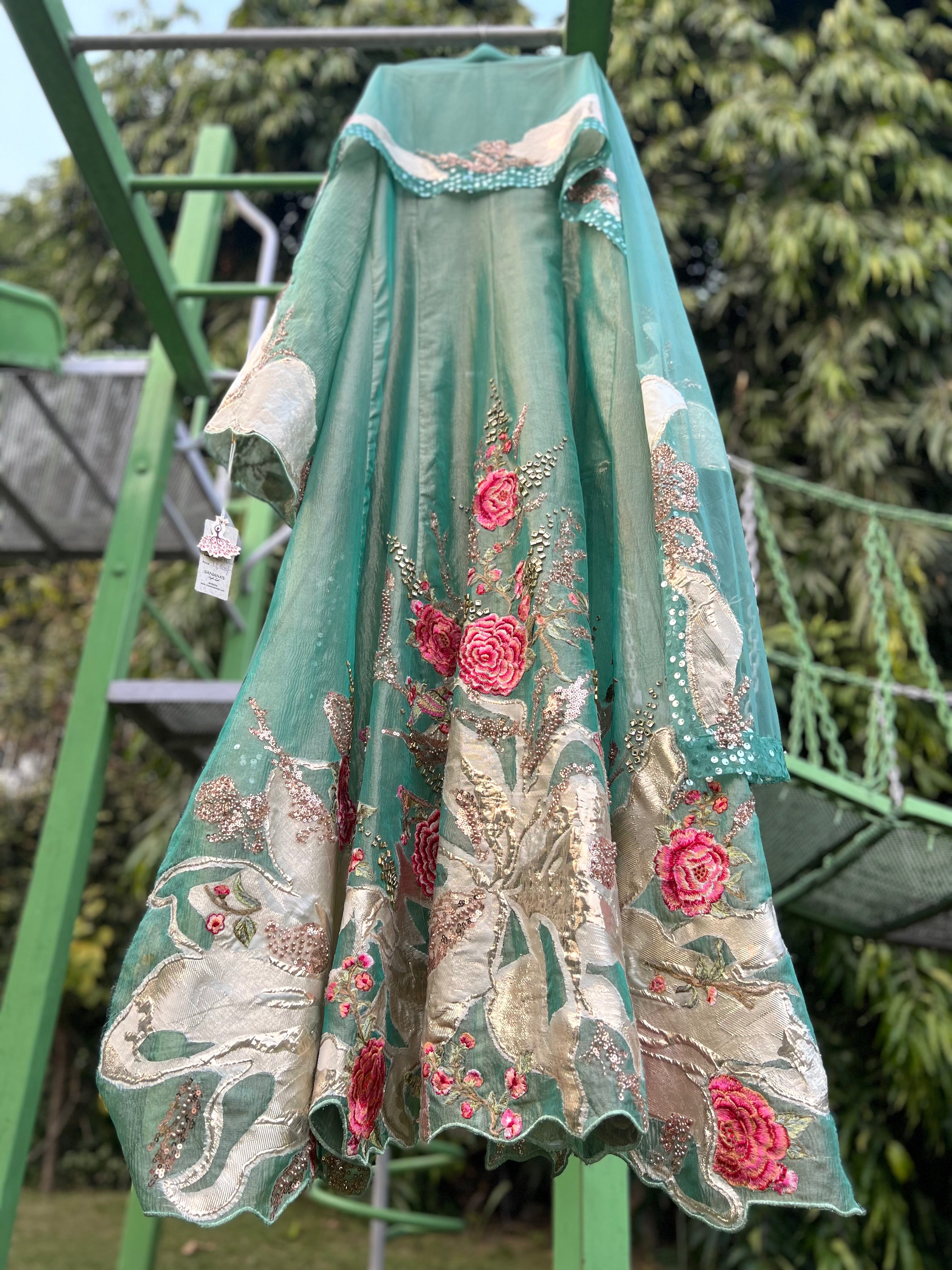 Turk Bird Shimmering Strands Anarkali