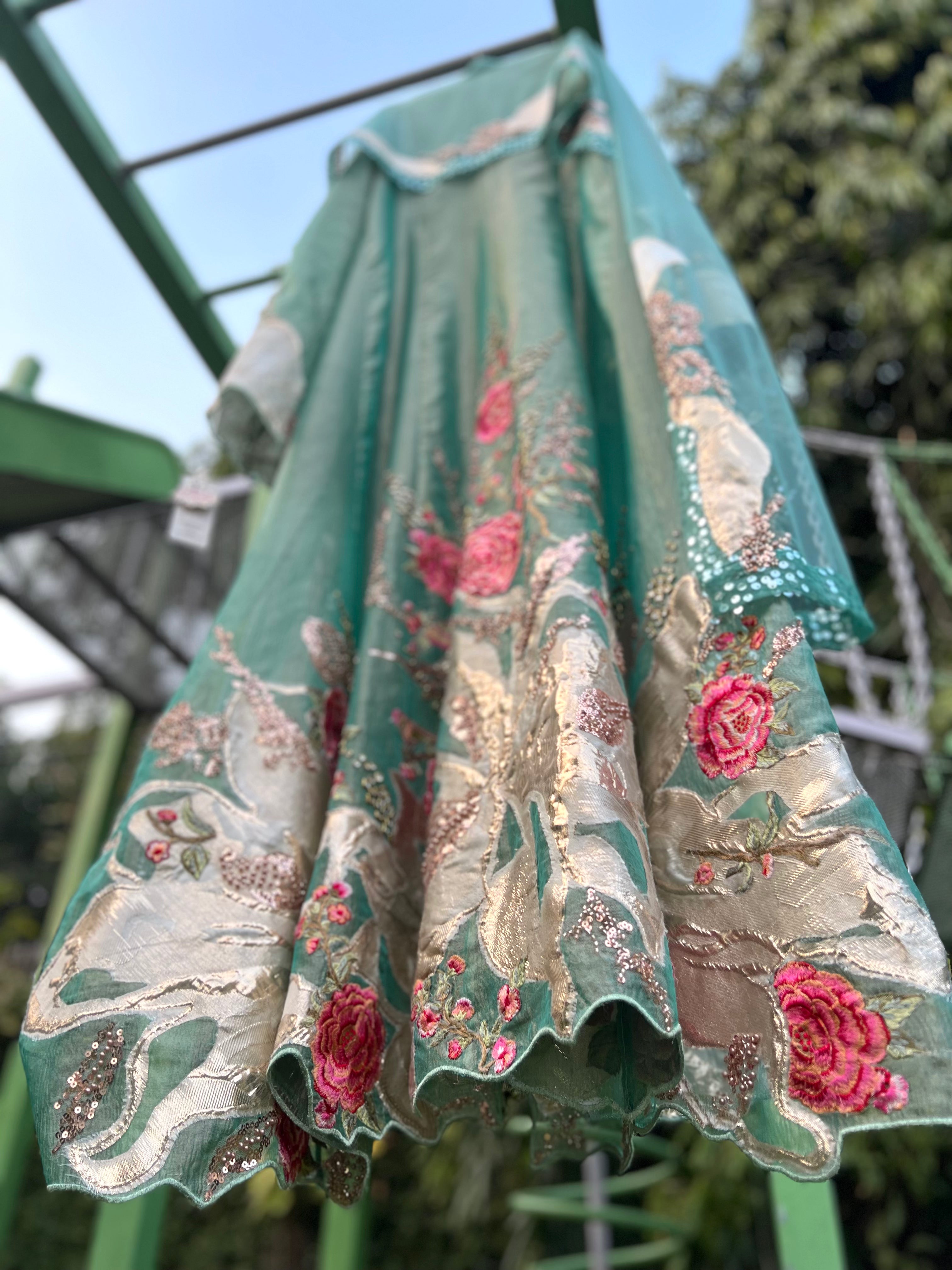 Turk Bird Shimmering Strands Anarkali