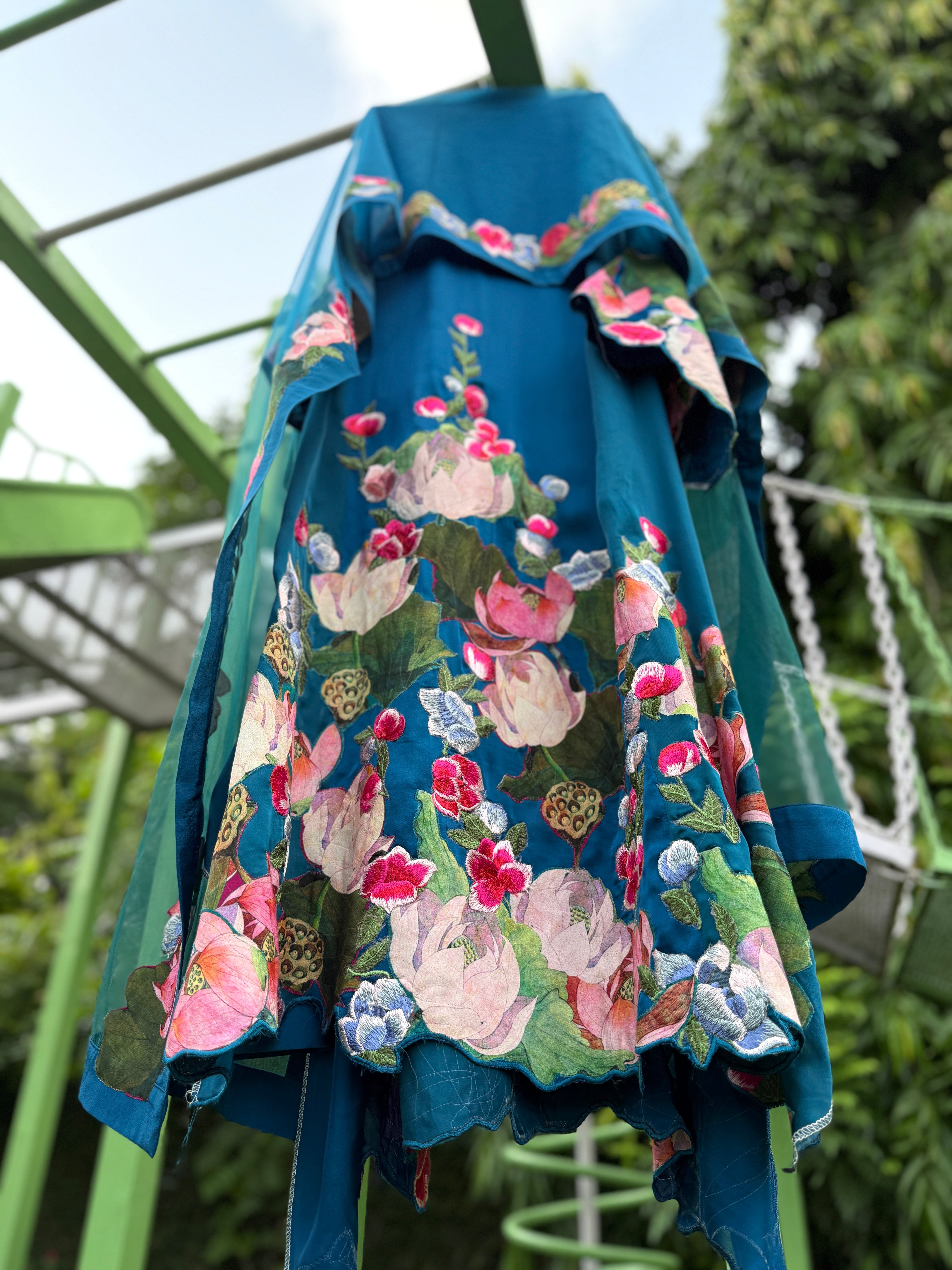 Peacock Blue Lotus Print