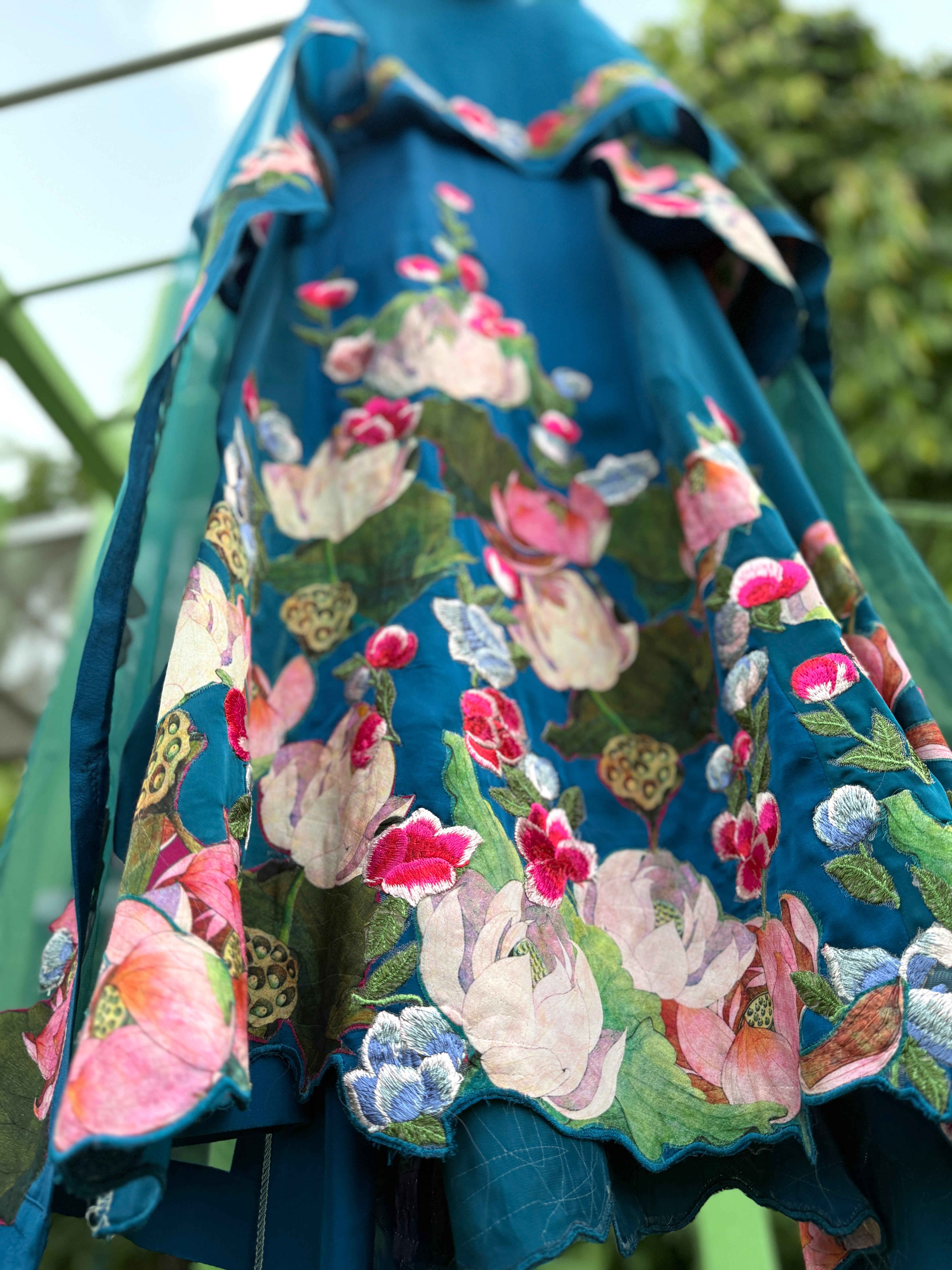 Peacock Blue Lotus Print