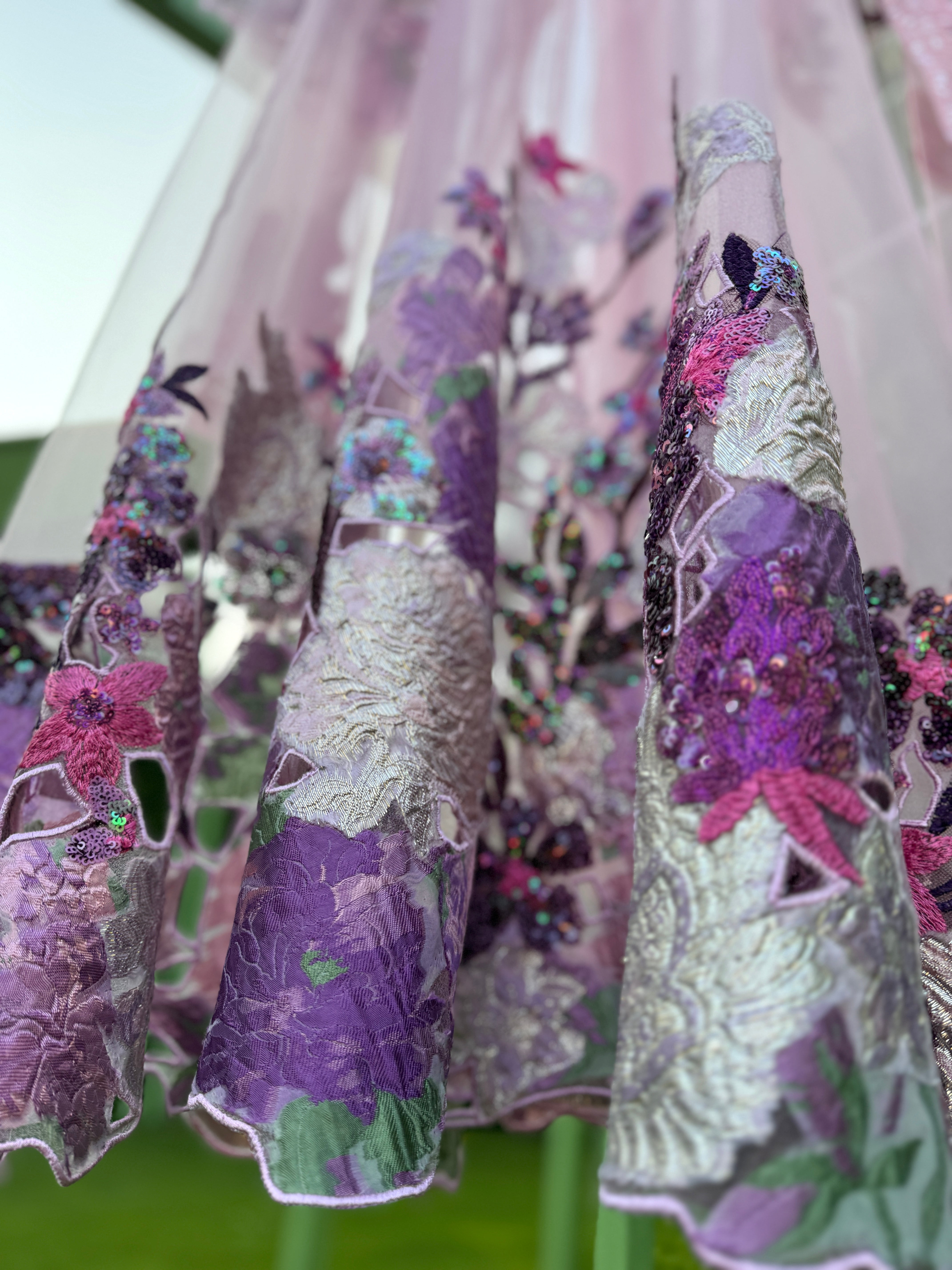 Pink Bubble Cuts Anarkali