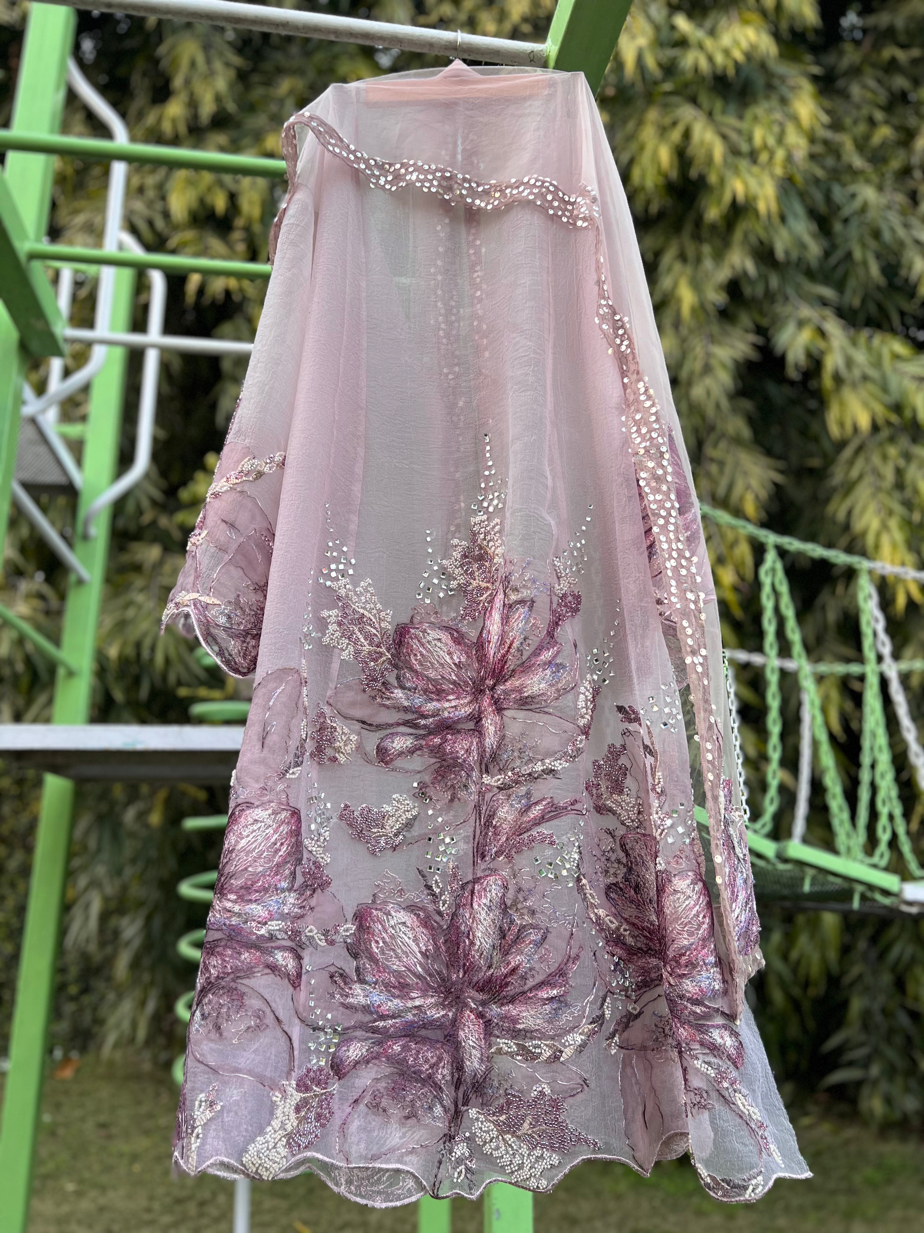 Beige Sketch Art Pink Aline