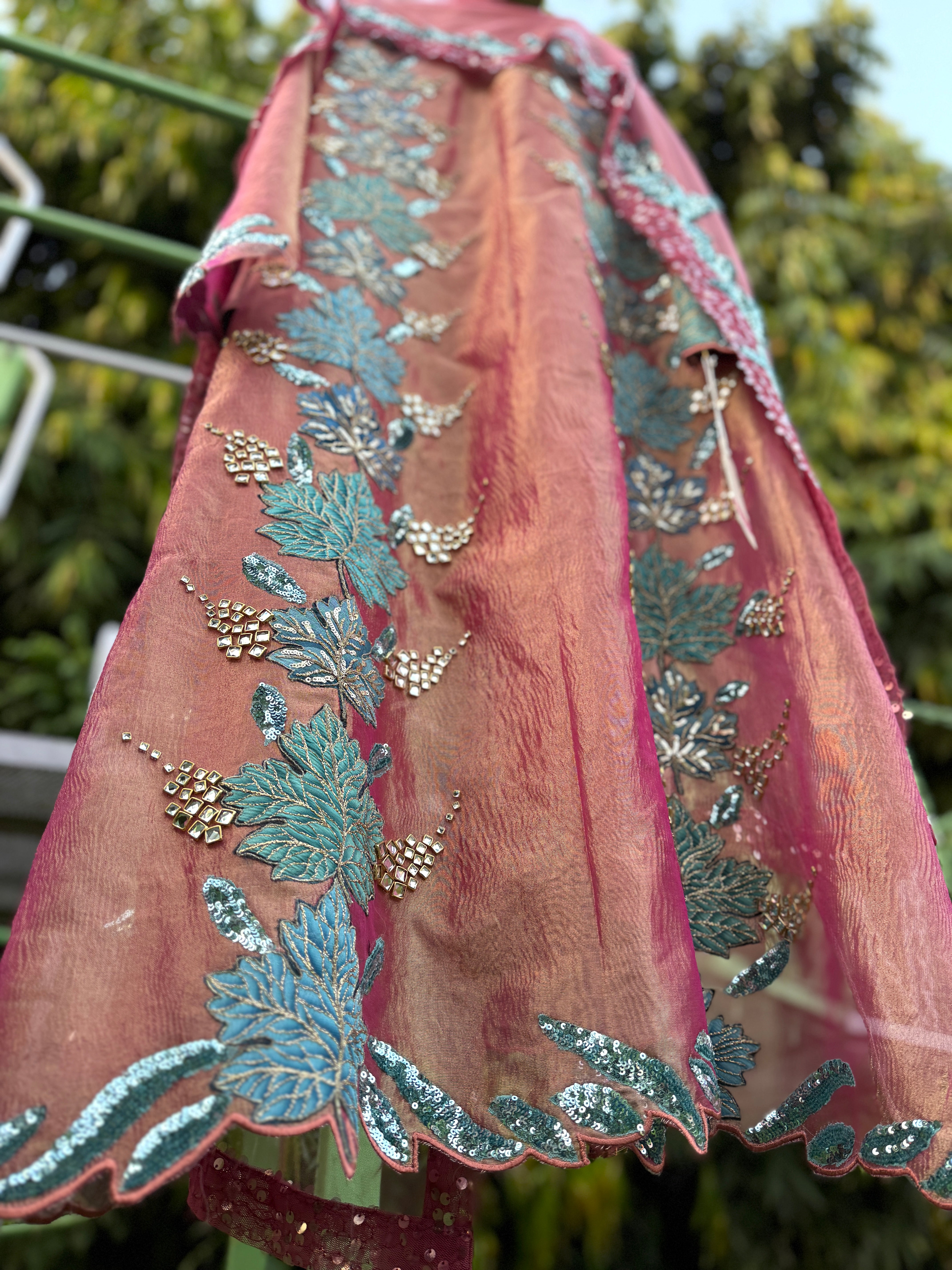 Majenta Turk Tissue Autum Leaves Panel