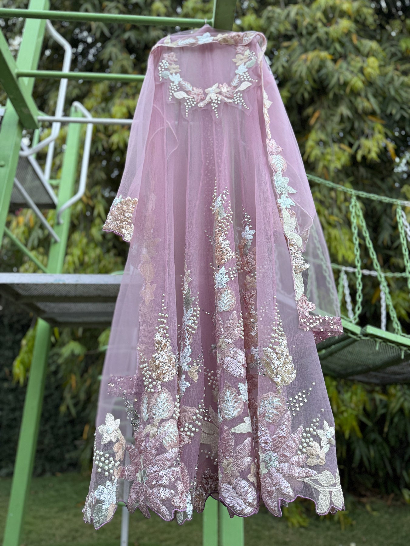 Onion Pink Bubble Jump Anarkali