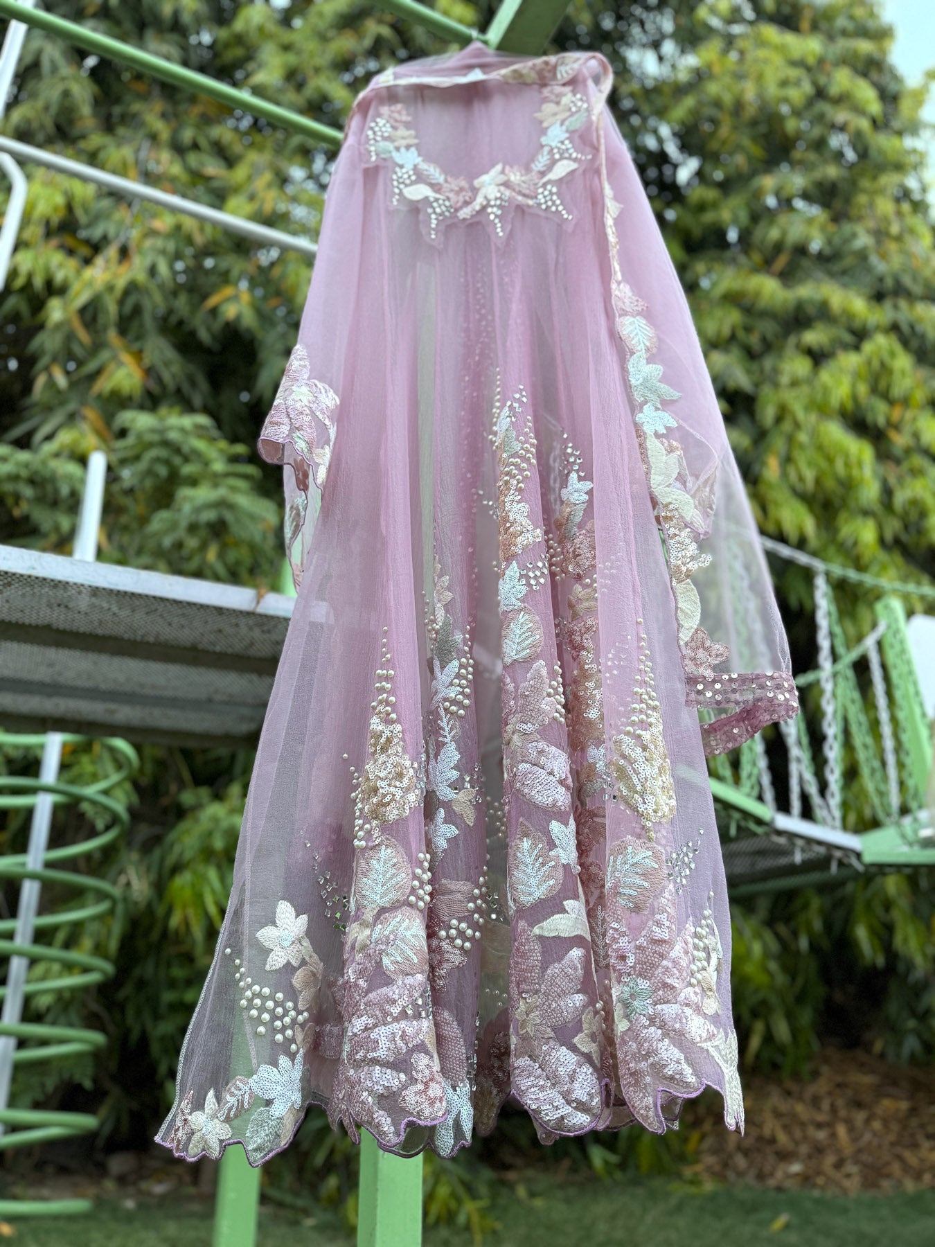 Onion Pink Bubble Jump Anarkali